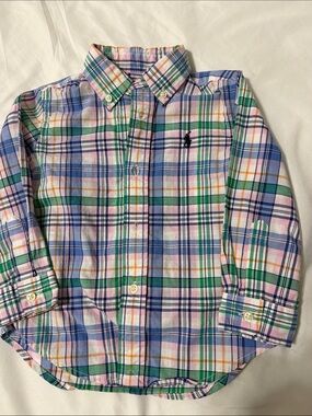 Ralph Lauren Pastel Plaid Button-Down Shirt - Blue, Green, Pink, Yellow